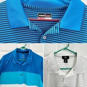 Men’s Size XL Golf Polo Bundle - Oakley, Calvin Klein, Grand Slam Performance